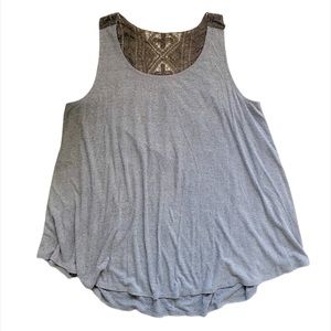 French Laundry grey crocheted tank top